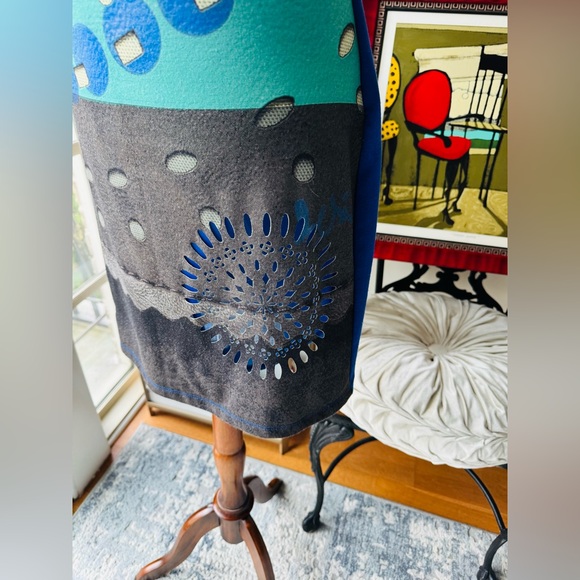 Desigual Teal and Blue Artistic Mini Dress - Picture 2 of 5